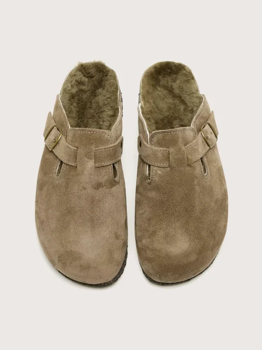 BOSABO Sabots En Velours Taupe