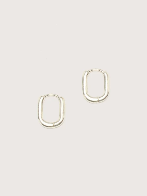 TEN Boucles D'oreilles Oblong En Argent